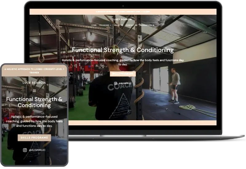 Align with Luc coaching website shown on desktop and mobile