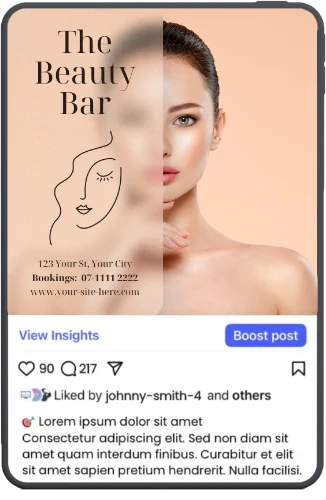 Beauty bar social media post design