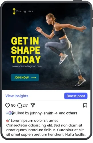 Fitness training social media post design